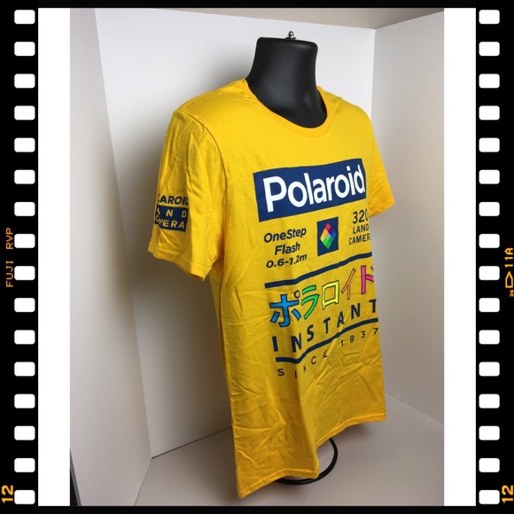 New~T-Shirt~Tee~Polaroid~Medium~M~Yellow~Licensed~ - Picture 3 of 6
